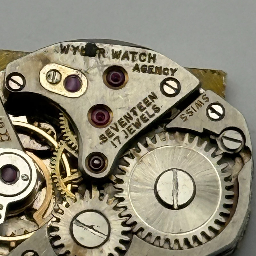 Wyler Incaflex Watch Movement 17 Jewels Swiss Manual Wind Parts Repair 15mm