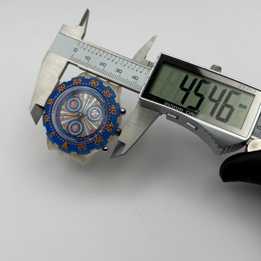 Vintage Swatch Aqua Chrono Watch SBK100 Silver Moon 1994 Swiss 45mm Parts Repair