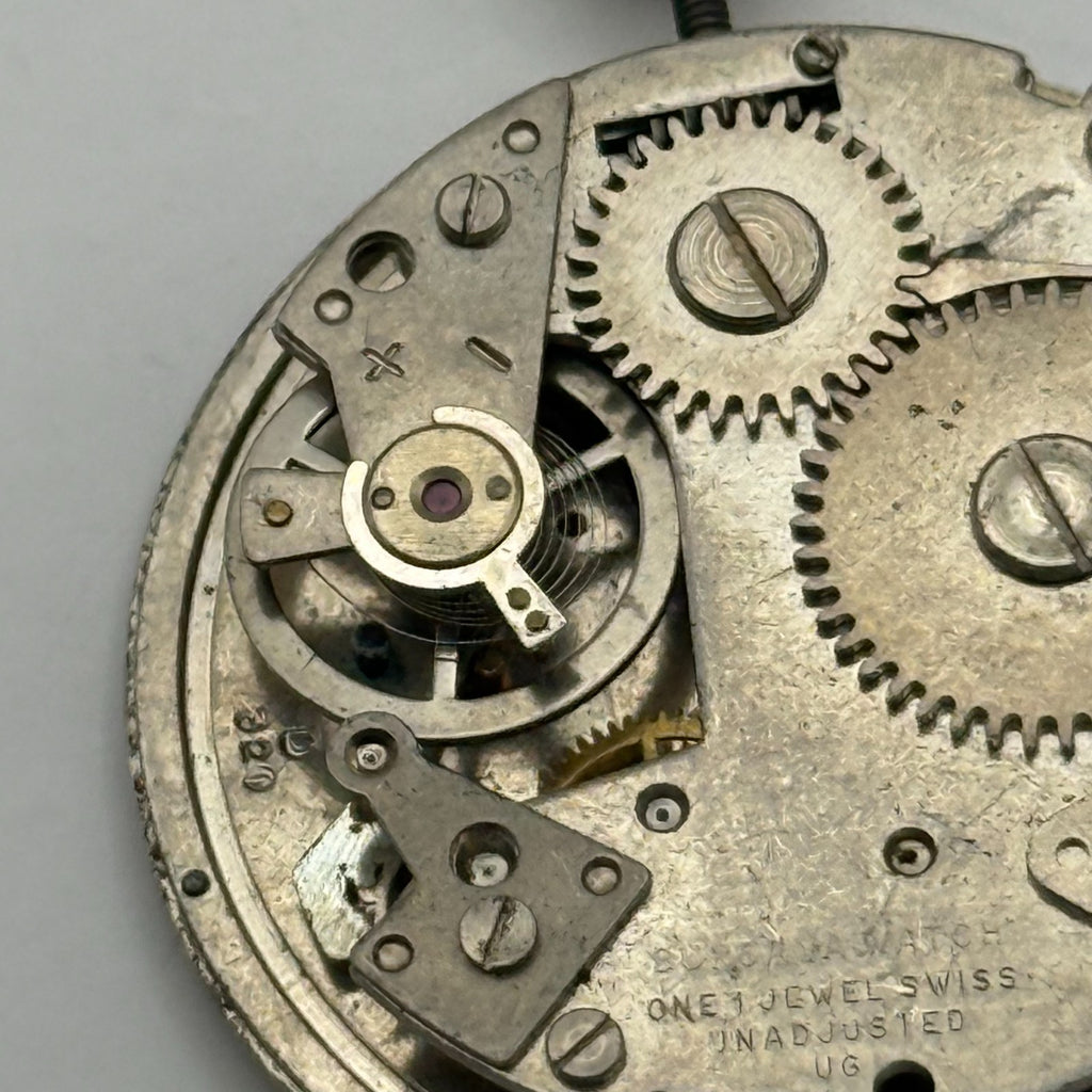 Desa 320 Watch Movement Lucerne Black Yellow Dial Burgana Manual Parts 34.6mm