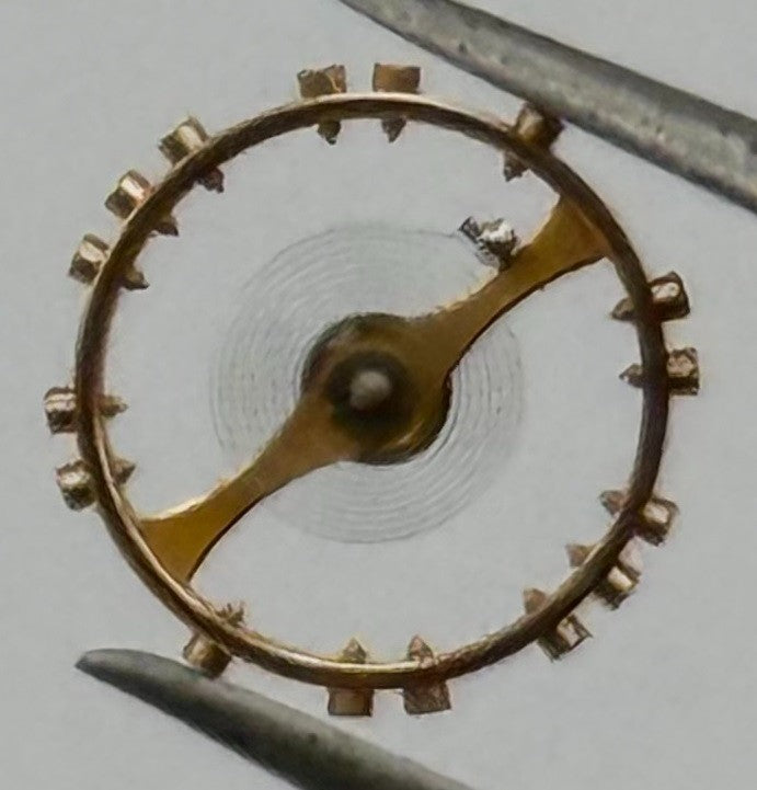 Helvetia 106 Balance Wheel Complete And Spring 5¼’’’ 218 Watch Movement Parts