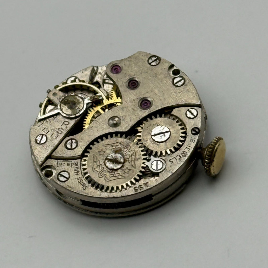 Peseux 220 Watch Movement Rotary 15 Jewels Swiss Manual Wind Parts Repair 19.7mm