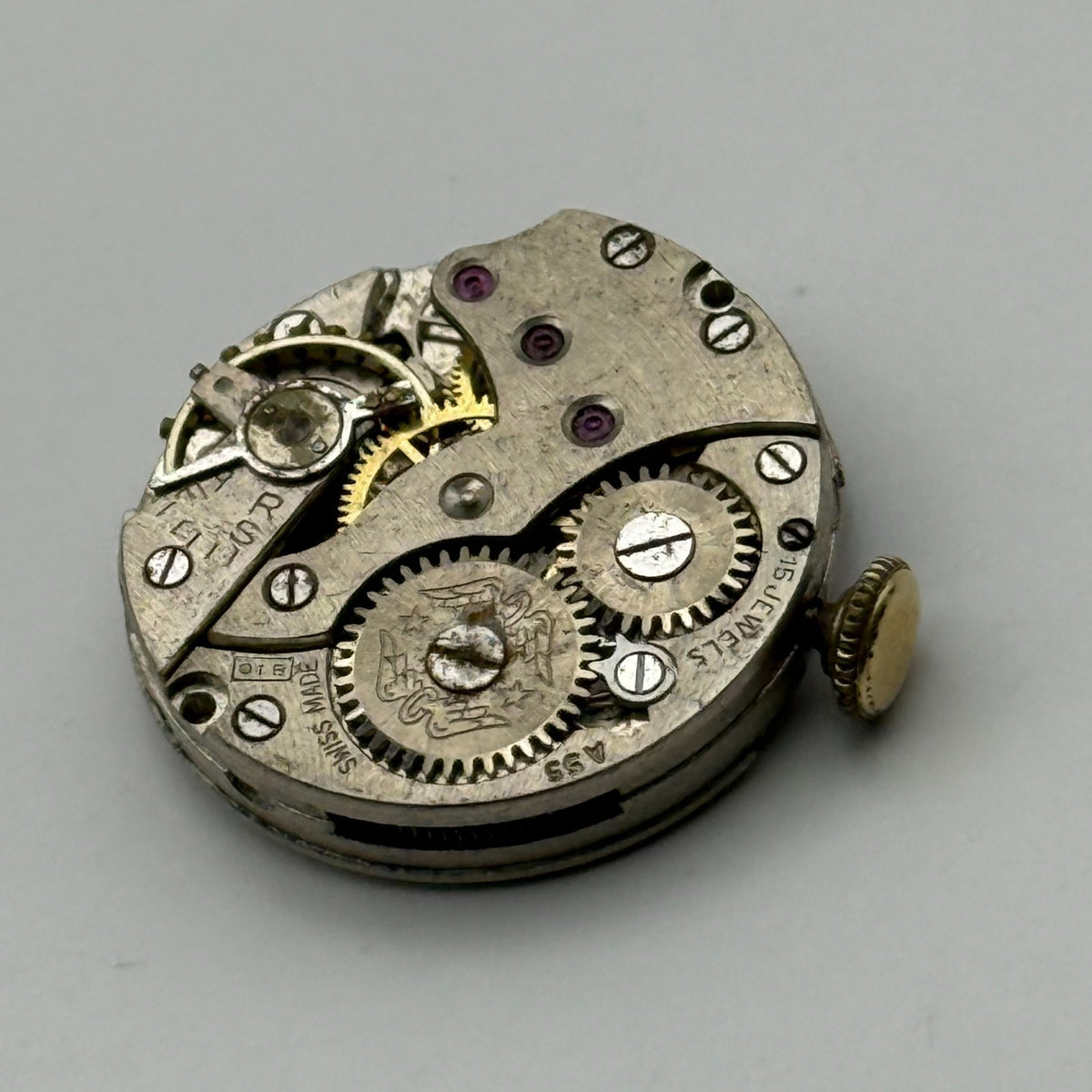 Peseux 220 Watch Movement Rotary 15 Jewels Swiss Manual Wind Parts Repair 19.7mm