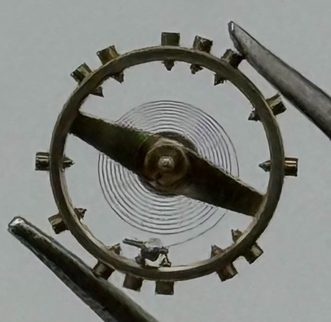 FHF 159 Balance Wheel Complete And Spring 3-10’’’ 190 M Watch Movement Parts NOS