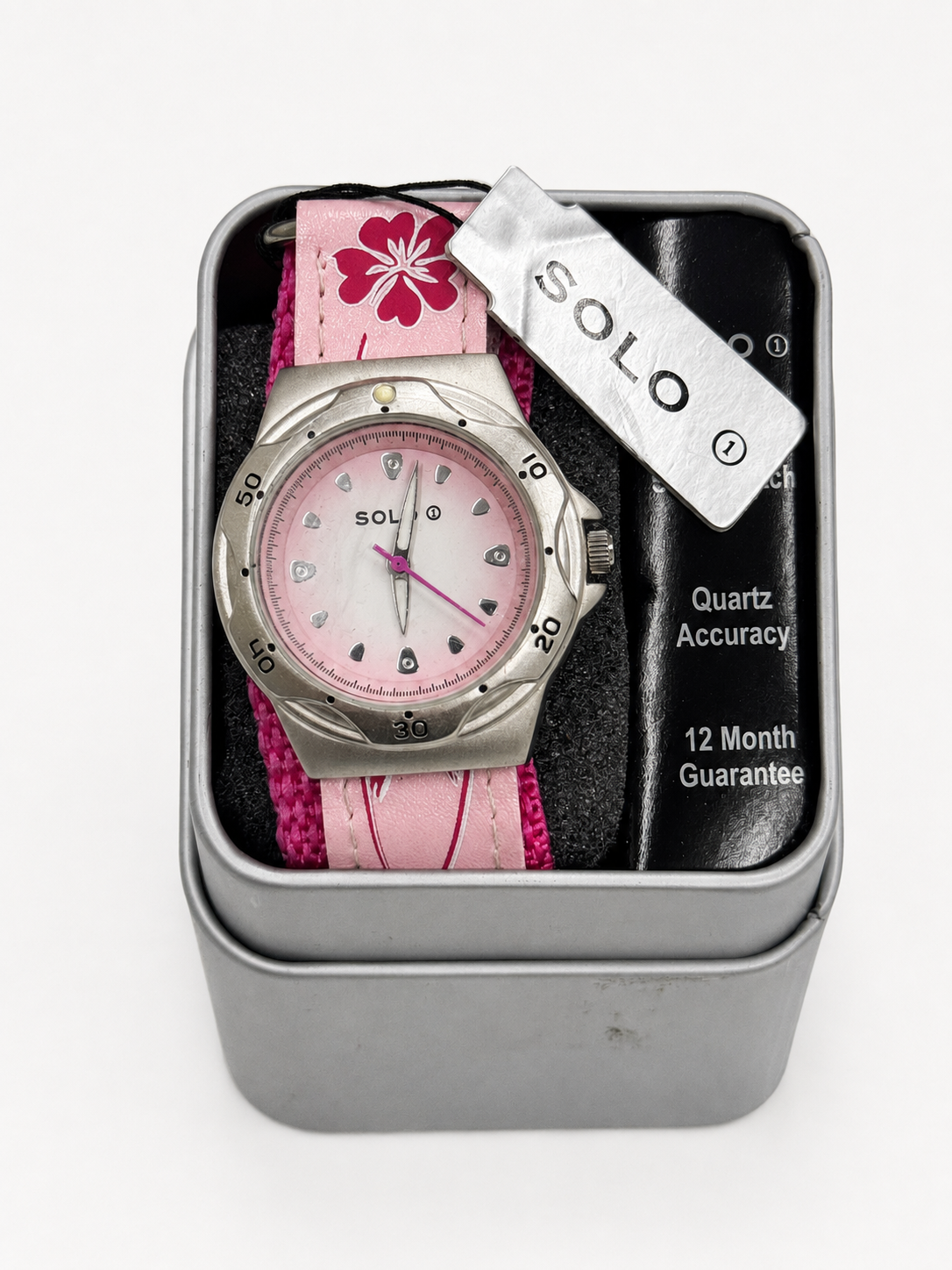 Solo Pink Ladies Watch In Metal Tin Brand New