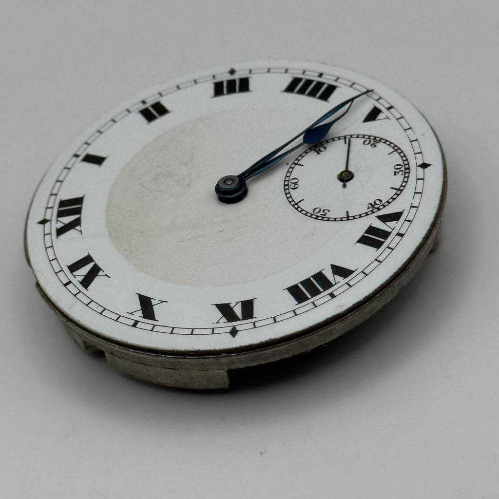 Fleurier Pocket Watch Movement Open Face Sub Seconds 7 Jewels 2 Adj Parts 41mm