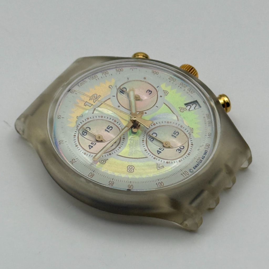 Vintage Swatch Chrono Watch SCK400 Whipped Cream 1993 ETA Quartz 40mm Parts