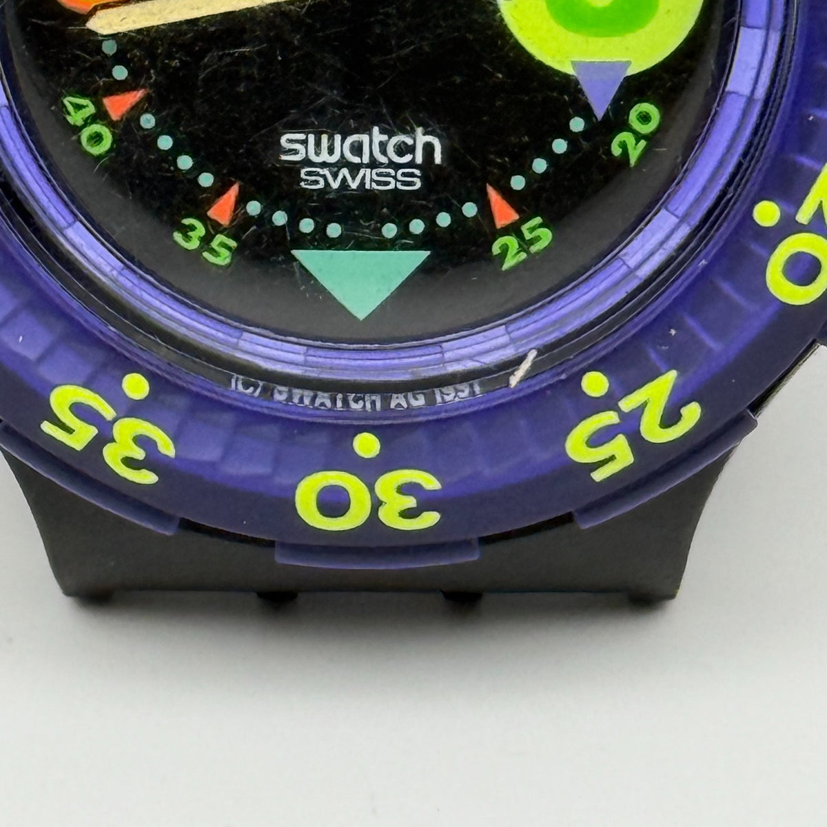 Vintage Swatch Scuba 200 Watch SDB101 Captain Nemo 1991 ETA Quartz 40mm Parts 