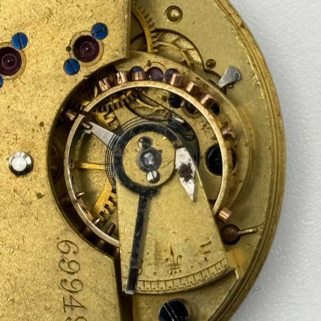 English Lever Pocket Watch Movement - Unidentified - Parts / Repair 35.7mm