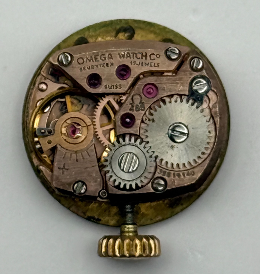 Omega 485 Watch Movement - Ladies 17 Jewels - For Parts / Repair - 12.2mm
