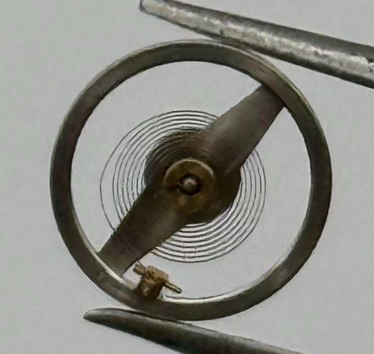 OM 514 Balance Wheel Complete And Spring 5¼’’’ 383 Watch Movement Parts NOS