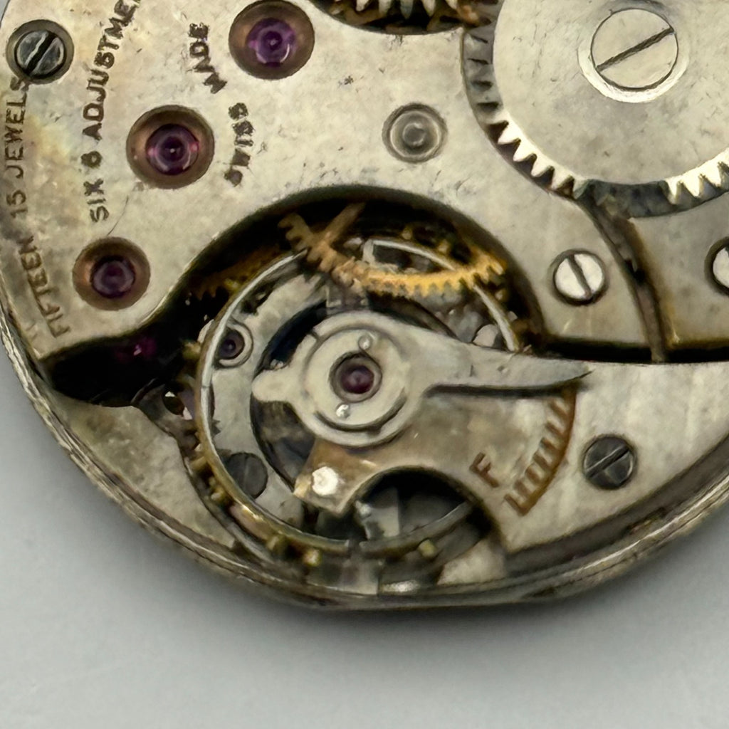 Meridian Regd Watch Movement 15 Jewels 6 Adjustments Manual Wind Parts 23.6mm