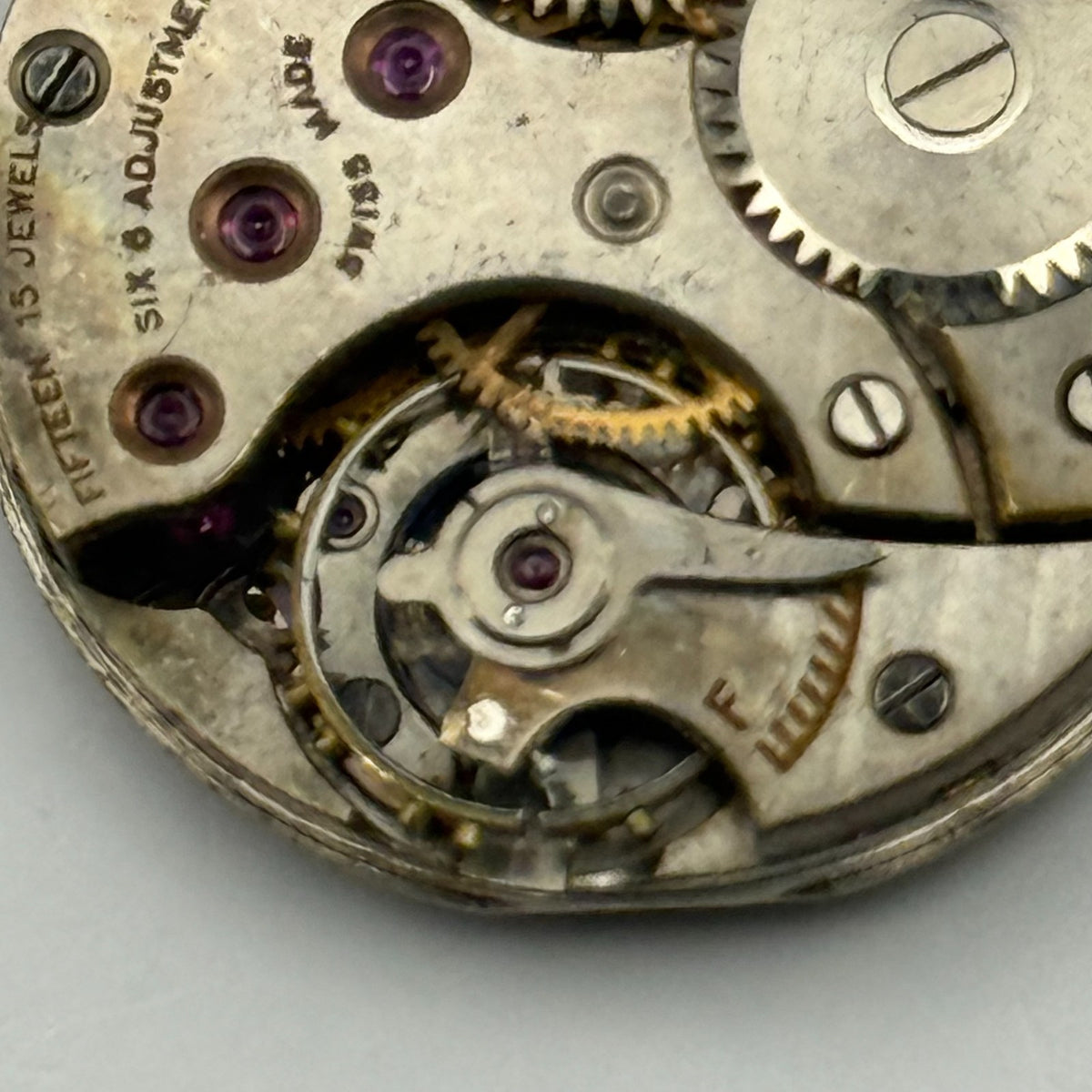 Meridian Regd Watch Movement 15 Jewels 6 Adjustments Manual Wind Parts 23.6mm