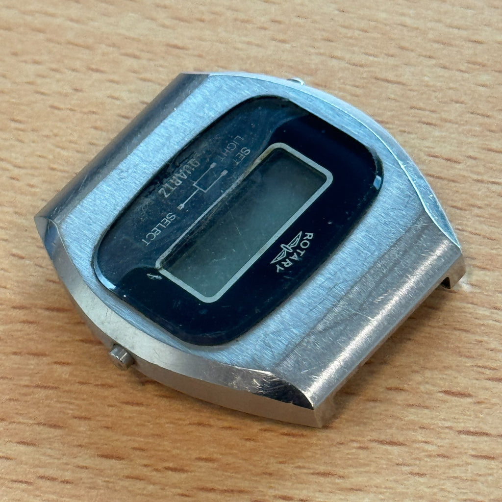 1980s Rotary Digital LCD Watch - Rare Model - Untested For Parts / Repair - 36mm