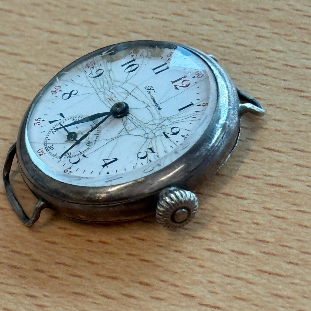Tavannes Trench Watch - A.W.C.CO Sterling Case - To Restore / Repair - 28mm