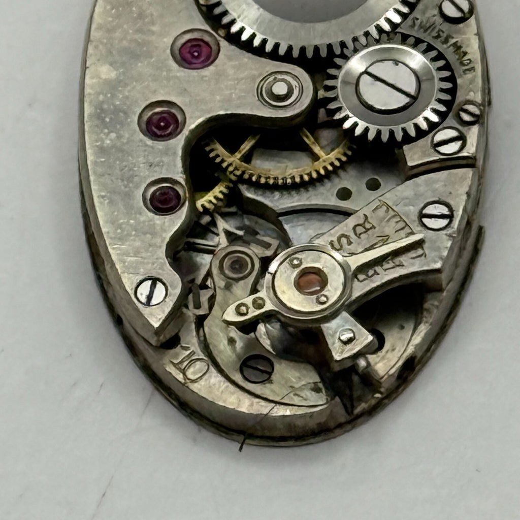 ETA Cal 10 Watch Movement Rare Oval Manual Wind  Vintage Parts Repair 14.9mm 