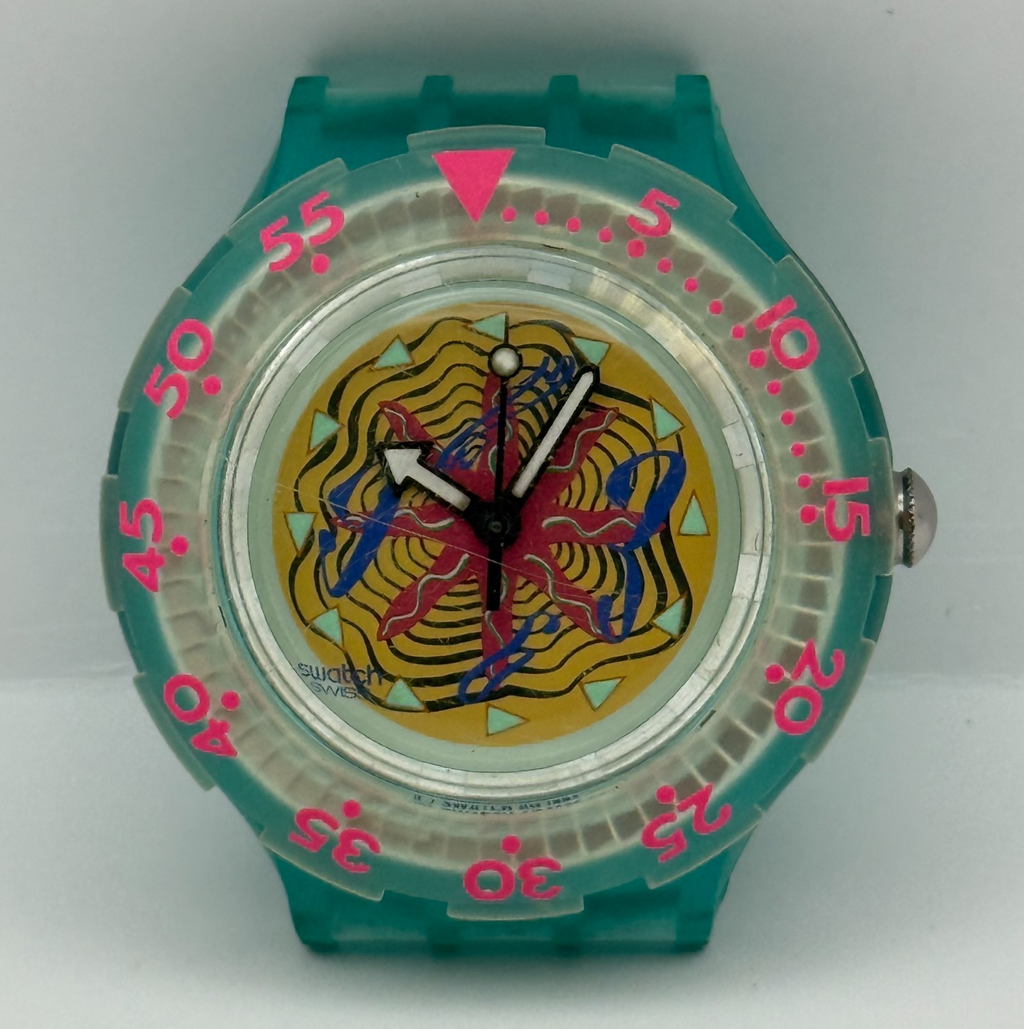 Vintage Swatch Scuba 200 Watch SDN108 Sea Floor 1994 ETA Quartz Swiss 40mm Parts
