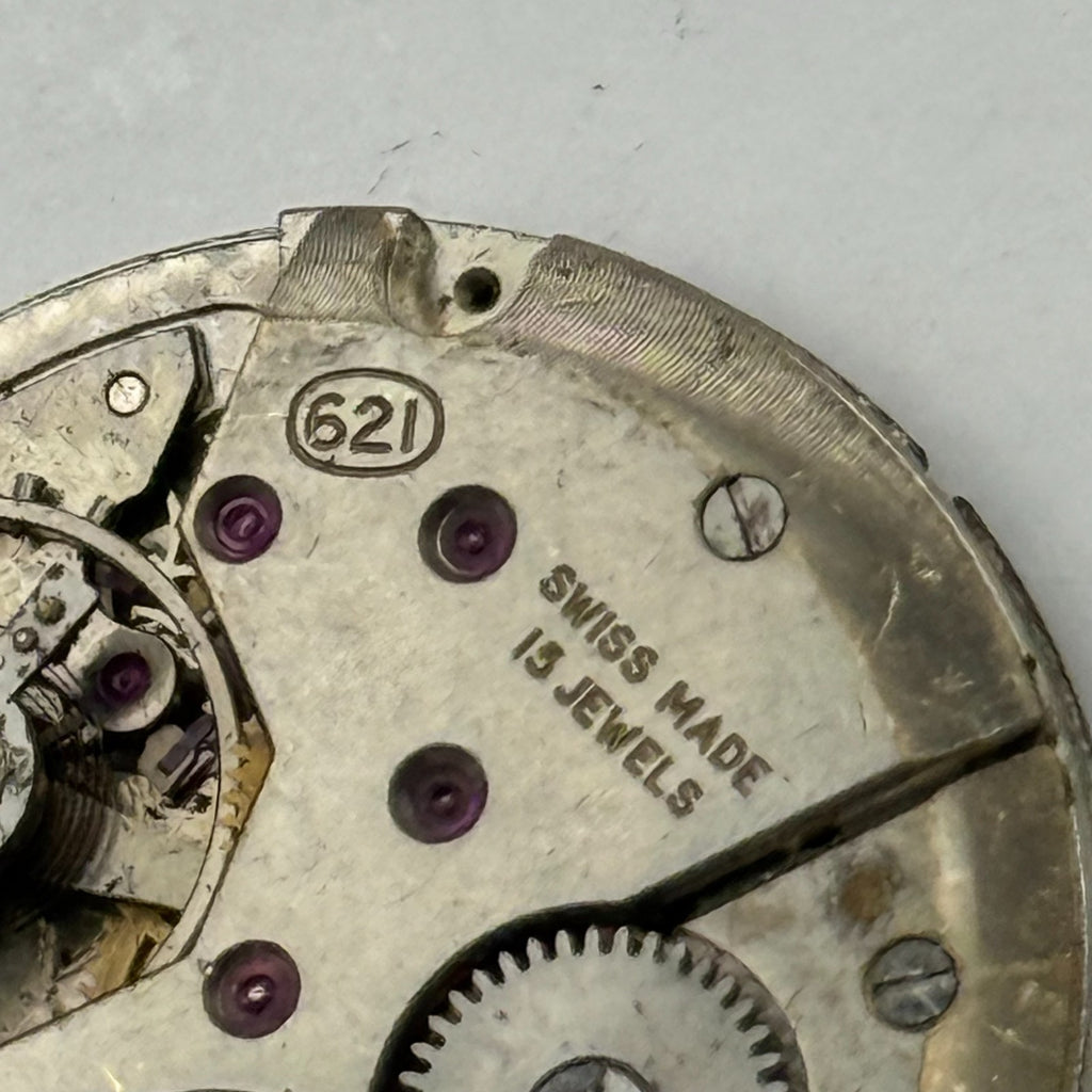 Record 620 Watch Movement - 15 Jewels - For Parts / Repair - 27mm