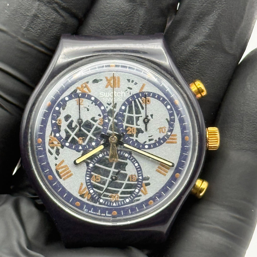Vintage Swatch Chrono Watch SCN104 Timeless Zone 1991 ETA Quartz 39mm Parts