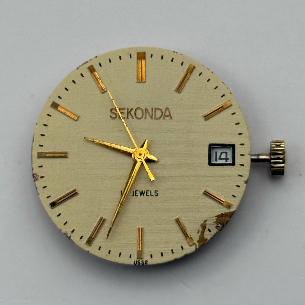 Poljot 2614.2H Watch Movement Sekonda Soviet 17 Jewels Manual Wind Parts 26.4mm
