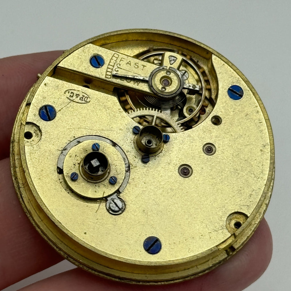 Antique Pocket Watch Movement Key Wound Dimier Freres & Cie D F & C Parts 45.3mm