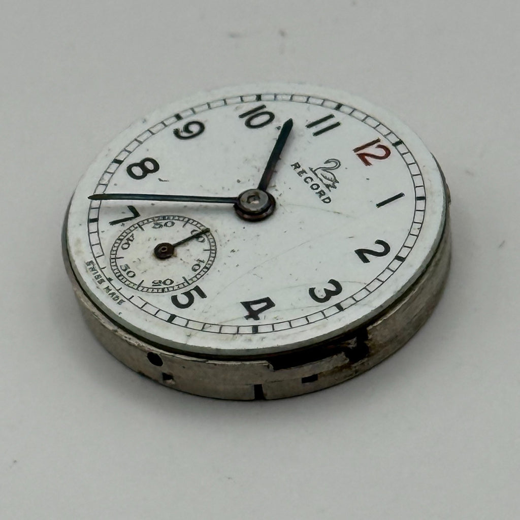 Record 160 Watch Movement - Sub Seconds 15 Jewels - For Parts / Repair - 21.9mm