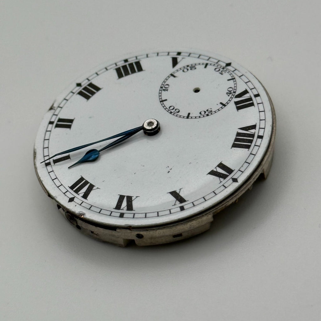 Record Trenton Dreadnought Pocket Watch Movement - Running - For Parts / Repair