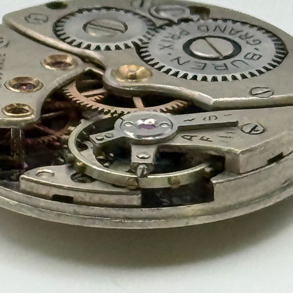 Buren 337 Watch Movement Buren Grand Prix 15 Jewels Swiss Parts Repair 19.3mm