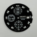 Seiko 7T92-0VF8 Watch Dial Chronograph 100M Black Spare Parts Repair 29.9mm