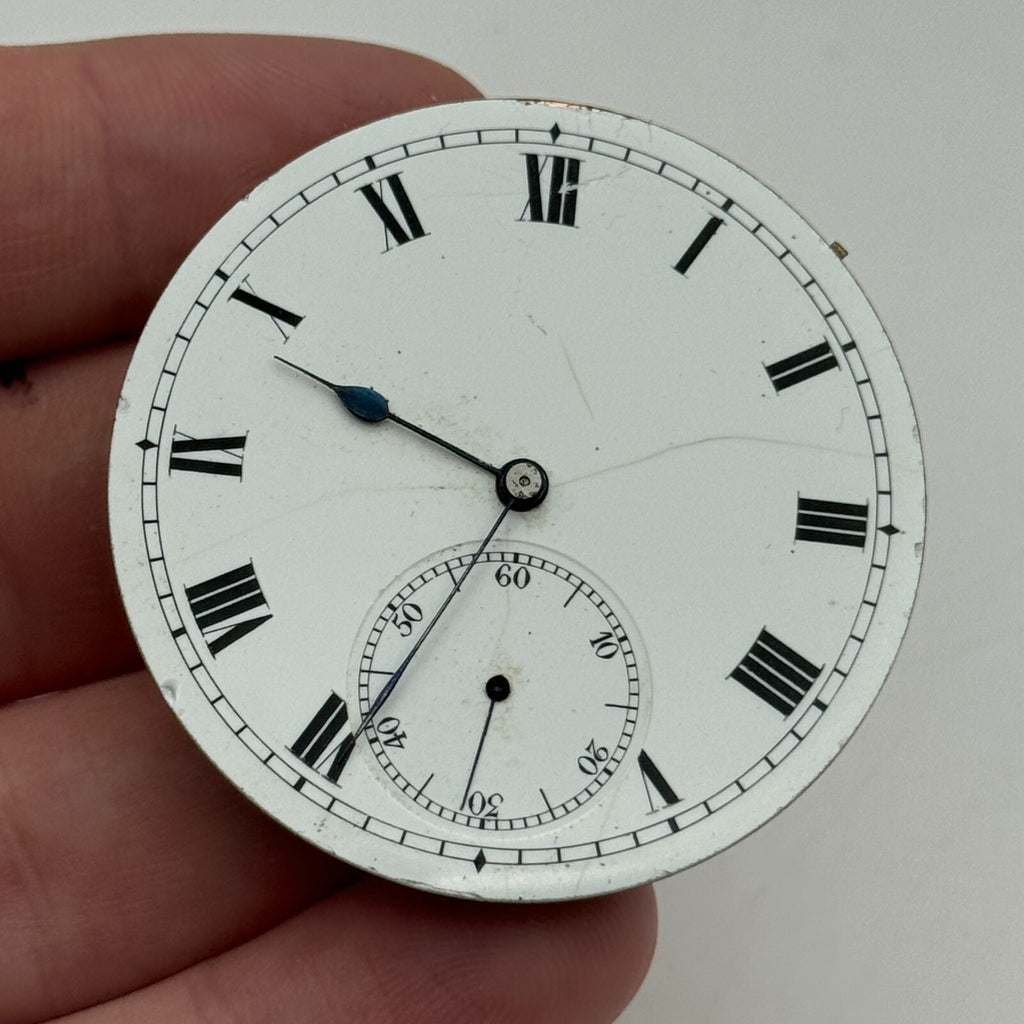 Open Face Unidentified Swiss Pocket Watch Movement Parts Repair Spares 43.2mm
