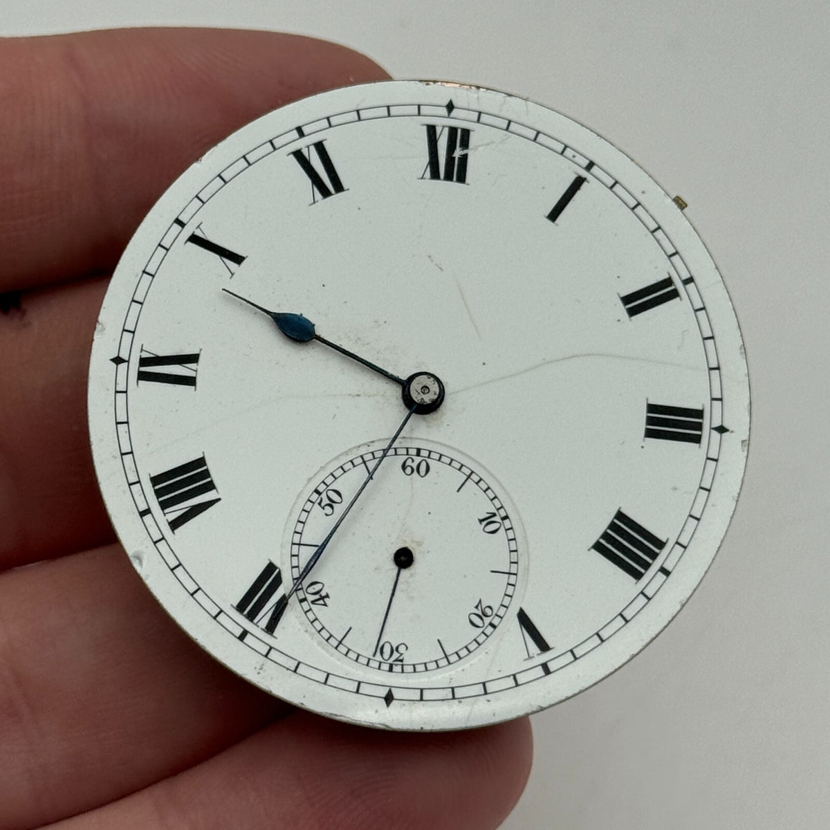 Open Face Unidentified Swiss Pocket Watch Movement Parts Repair Spares 43.2mm