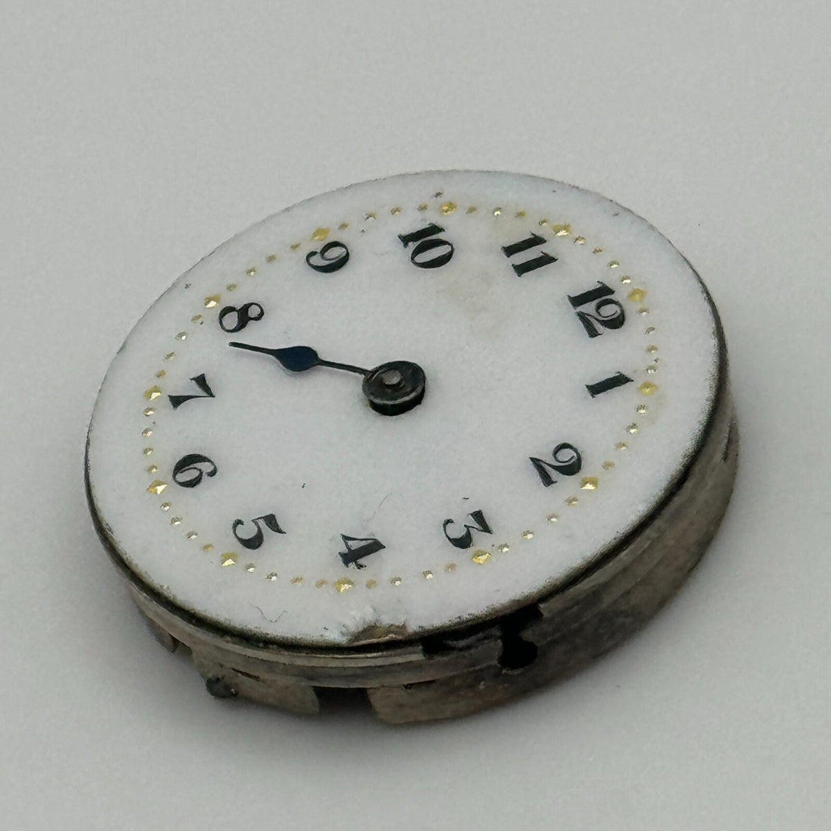 Porcelain Dial Watch Movement Swiss 15 Jewels Manual Wind Parts 23.7mm 
