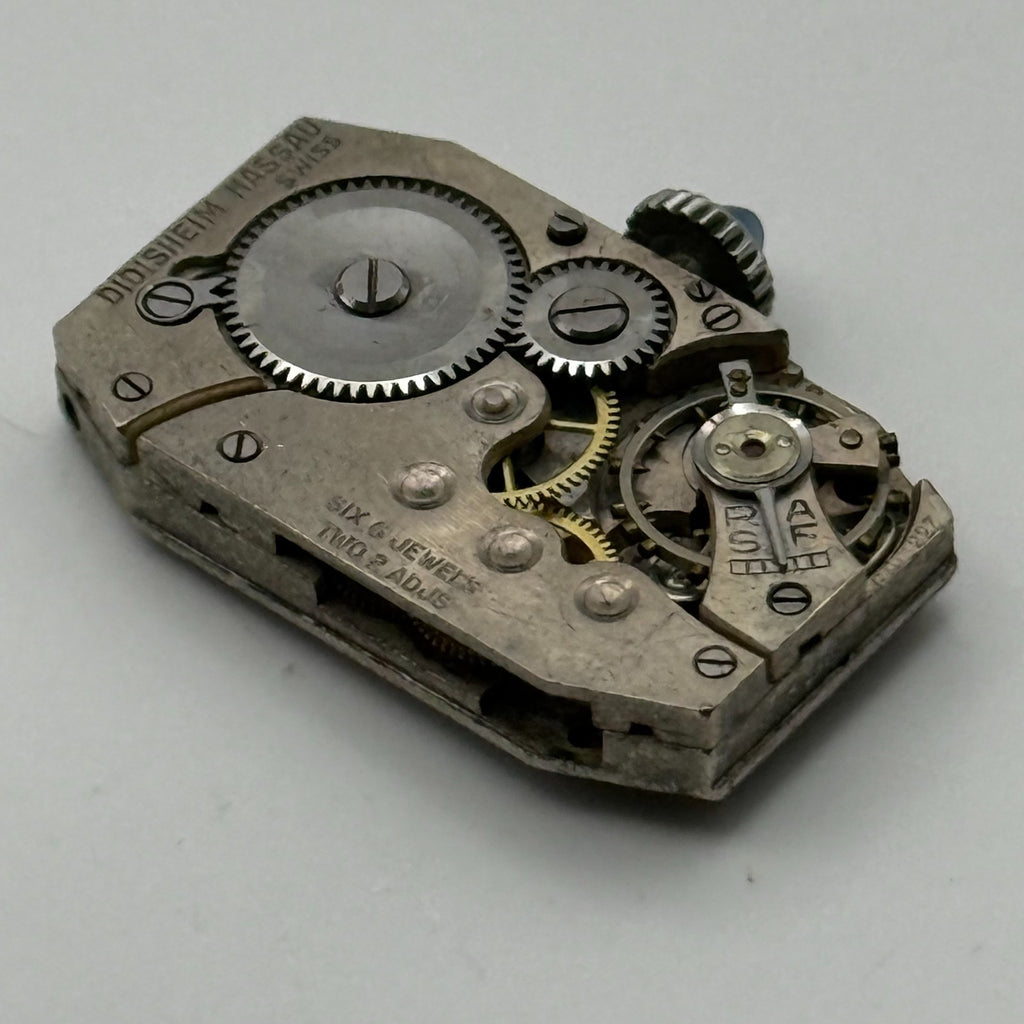 Didisheim-Nassay 227 Watch Movement Cabochon Crown Nassau 6J Swiss Parts 14.8mm