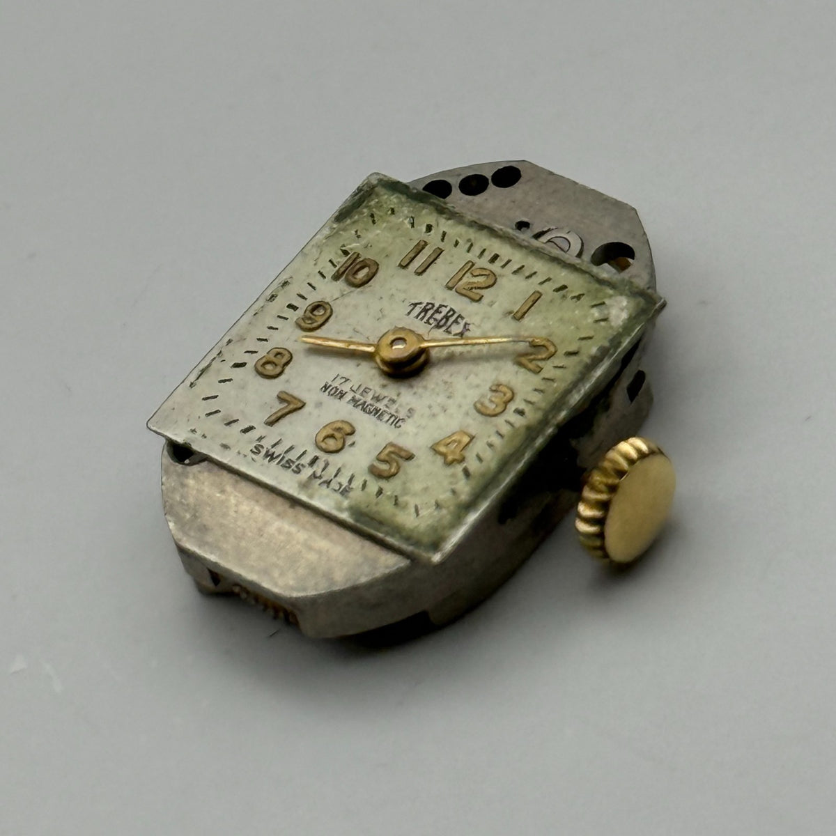 FHF 190 Watch Movement Running Trebex 17 Jewels Swiss Manual Wind Parts 12.8mm