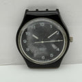 33mm Vintage 1996 Swatch Black Dial Plastic Quartz Watch UNTESTED PARTS REPAIR