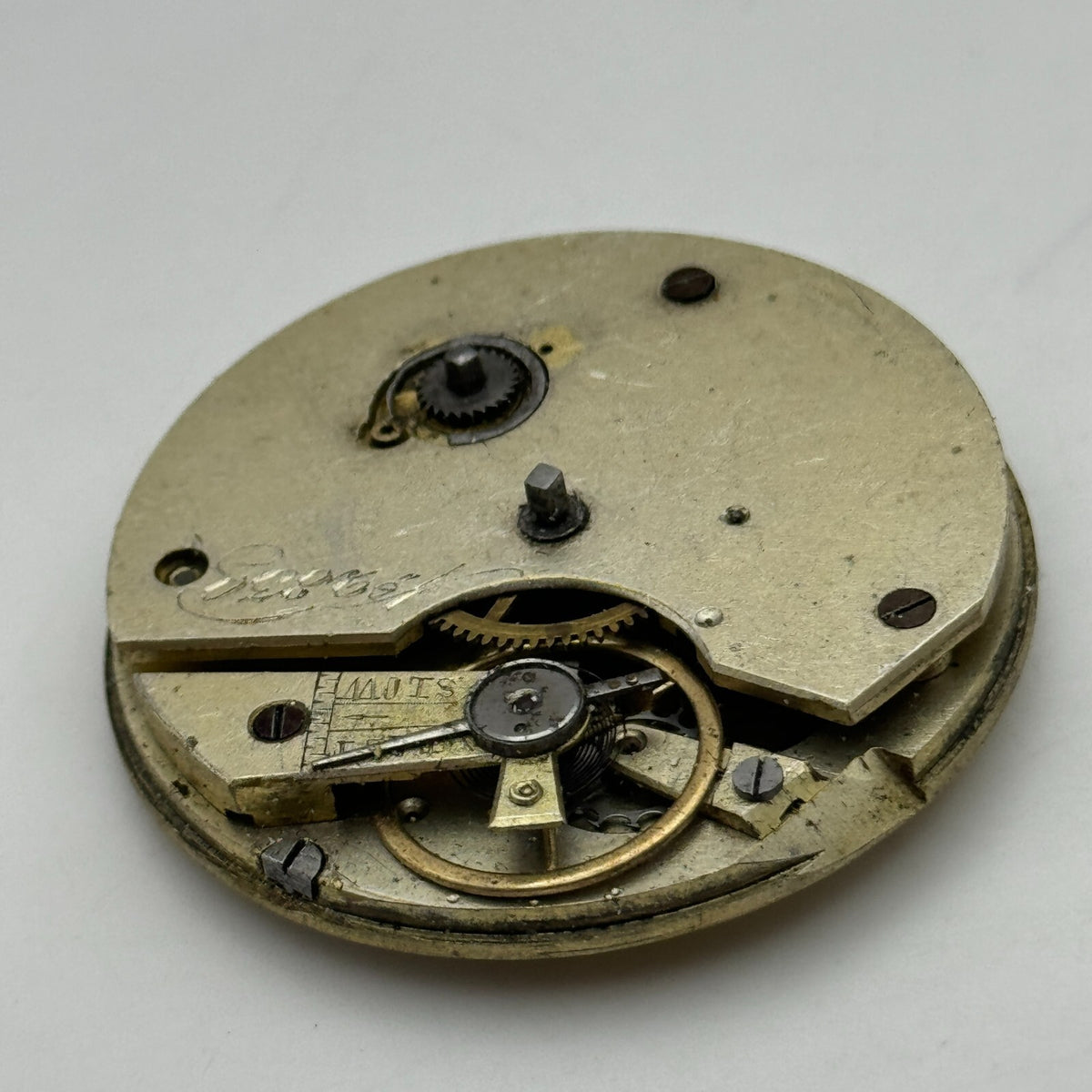 Antique Pocket Watch Movement Key Wound Parts Repair Spares 45.5mm