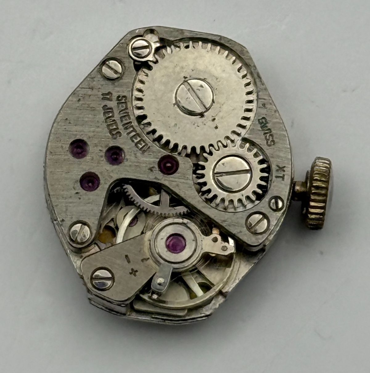 FHF ST 69-21 Watch Movement Ingersoll 17 Jewels Lever Manual Wind Parts 17.7mm