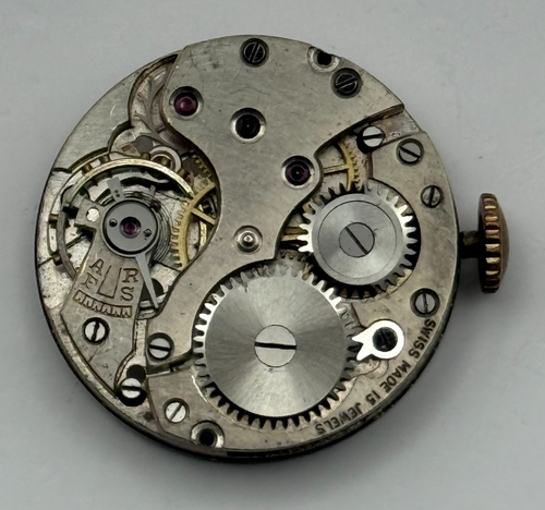 FHF Patent 117810 Watch Movement 15 Jewels Swiss Vintage Parts Repair 21.7mm