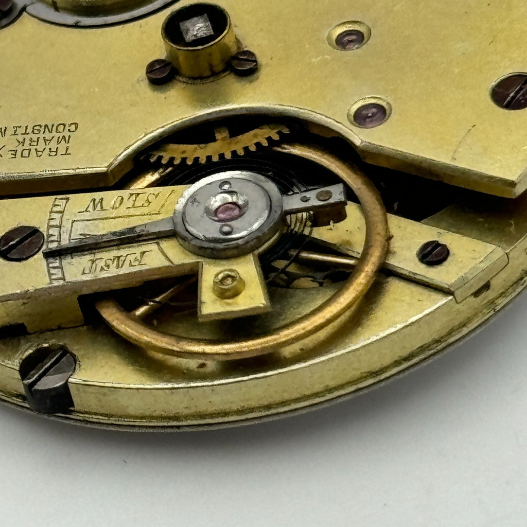 Trade Mark Consti Mathey Antique Key Wound Pocket Watch Movement Parts 40.5mm