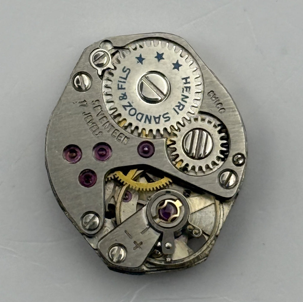 FHF 69 Watch Movement Everite 17 Jewels Swiss Manual Wind Parts Repair 15.3mm