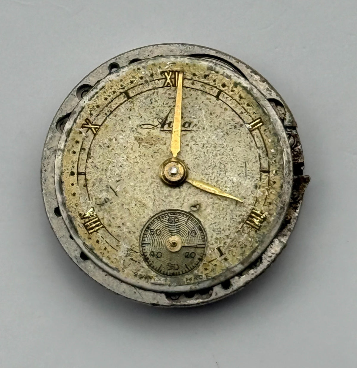 Unidentified Watch Movement Avia Swiss 15 Jewels Manual Wind Parts Repair 19.6mm