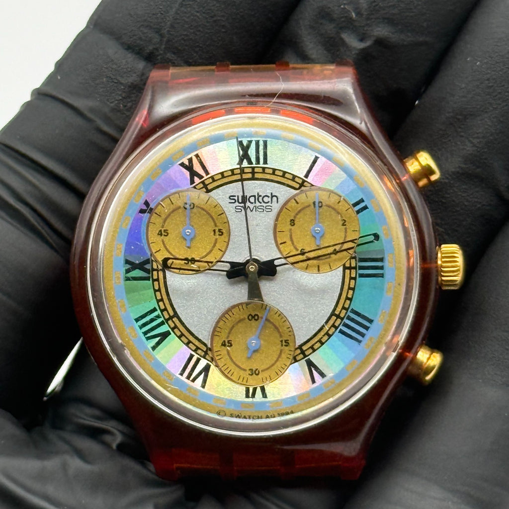 Vintage Swatch Chrono Watch SCF100 Romain 1994 ETA Quartz Swiss 40mm Parts