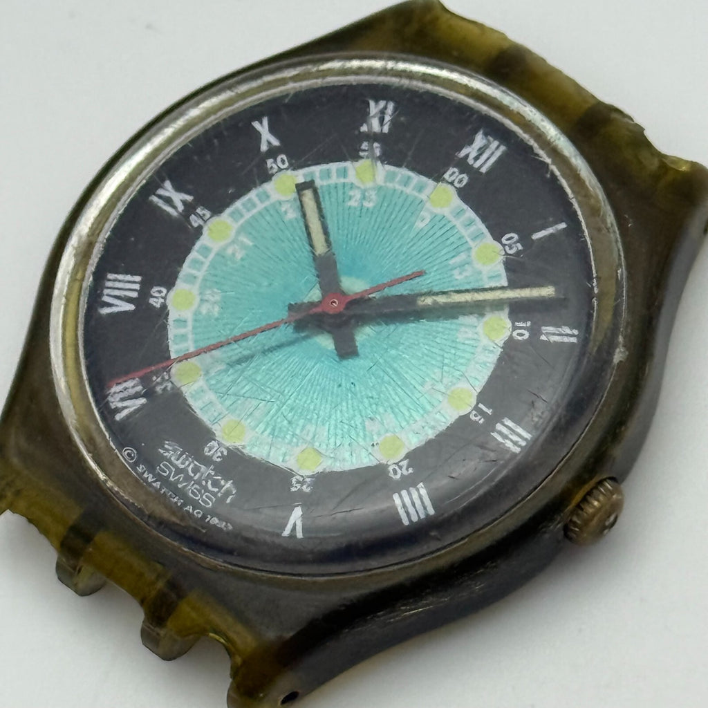 33mm Vintage 1992 Swatch Screw Driver 24 Hour Quartz Watch UNTESTED PARTS REPAIR