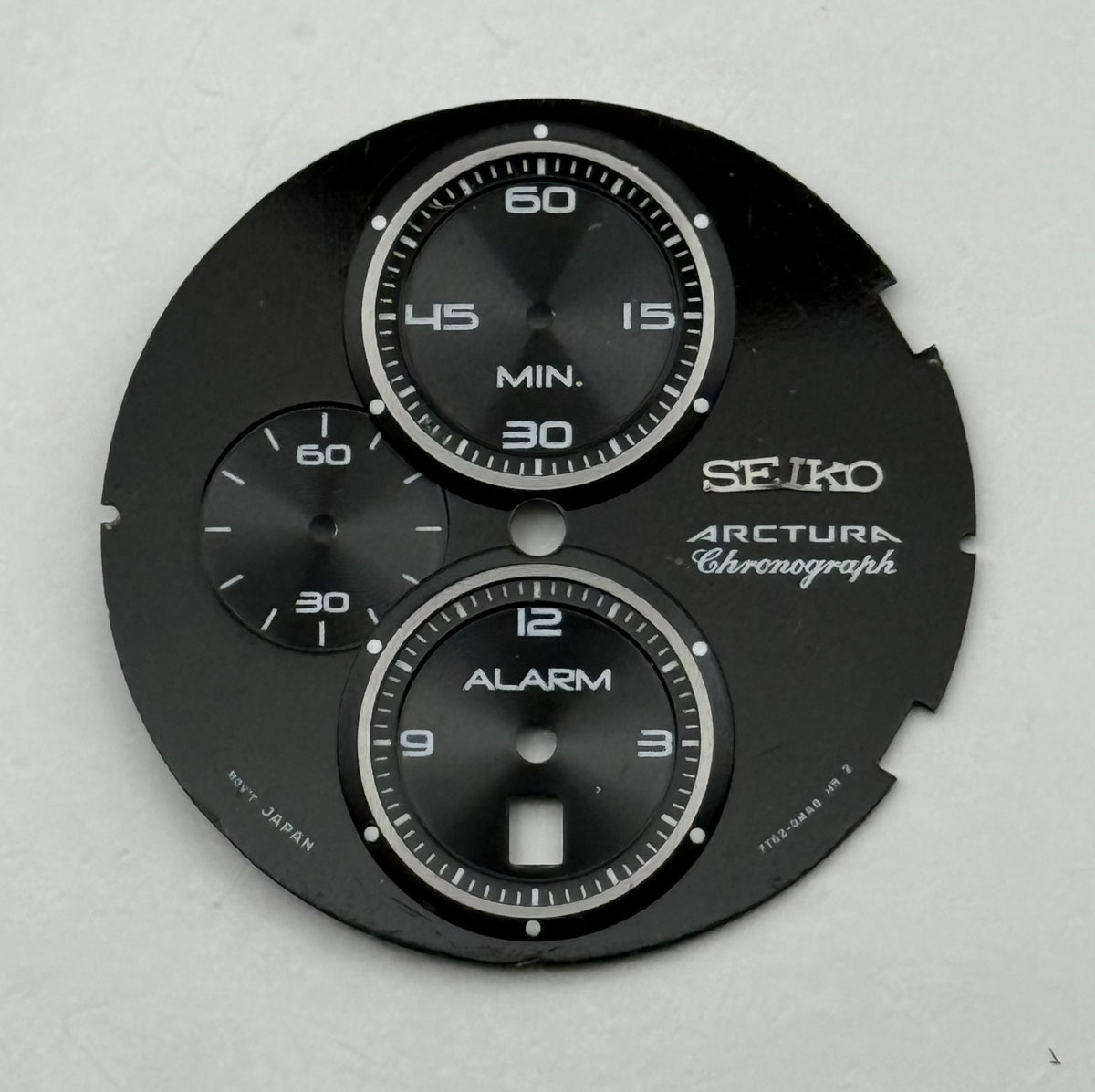 Seiko 7T62-0MA8 Watch Dial Arctura Chronograph Black Spare Parts Repair 29.5mm