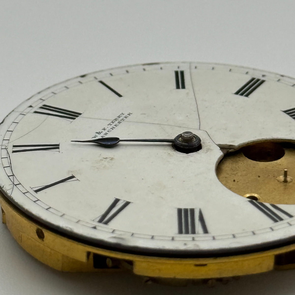 Swiss Lever Pocket Watch Movement - W&E Terry Manchester - Parts / Repair 43.1mm