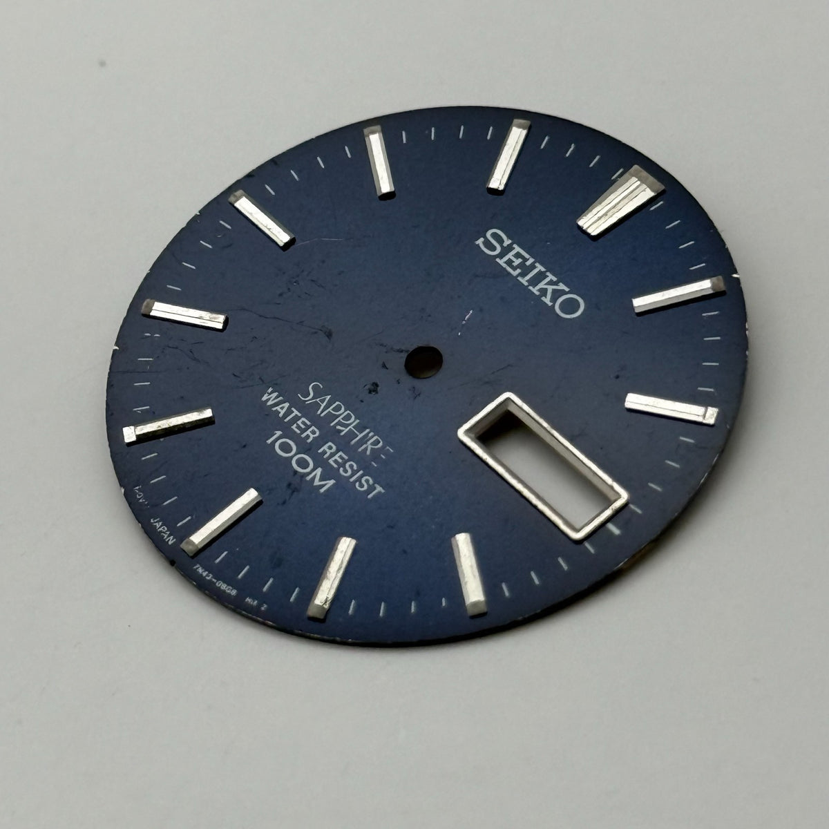 Seiko 7N43-08G8 Watch Dial Sapphire 100M Black Japan Spare Parts Repair 28.4mm