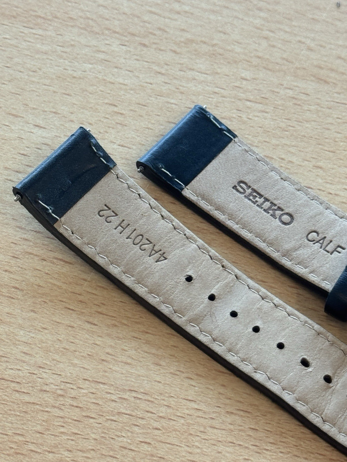 Seiko 4A201 H 22 Watch Strap - 22mm - Black - Rose Gold Buckle - 7T92-0JS0