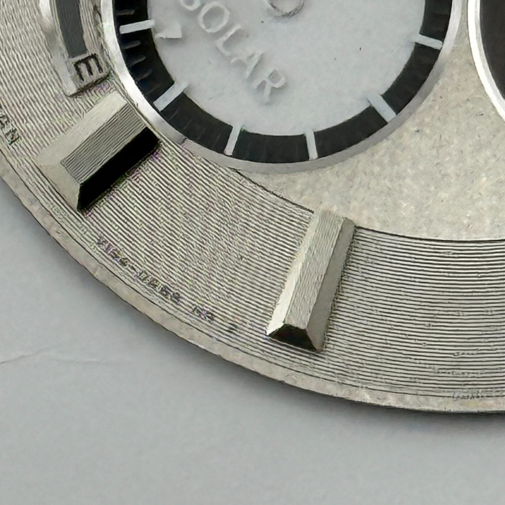 Seiko V156-0R58 Watch Dial Coutura Solar Silver Tone Spare Parts Repair 33mm