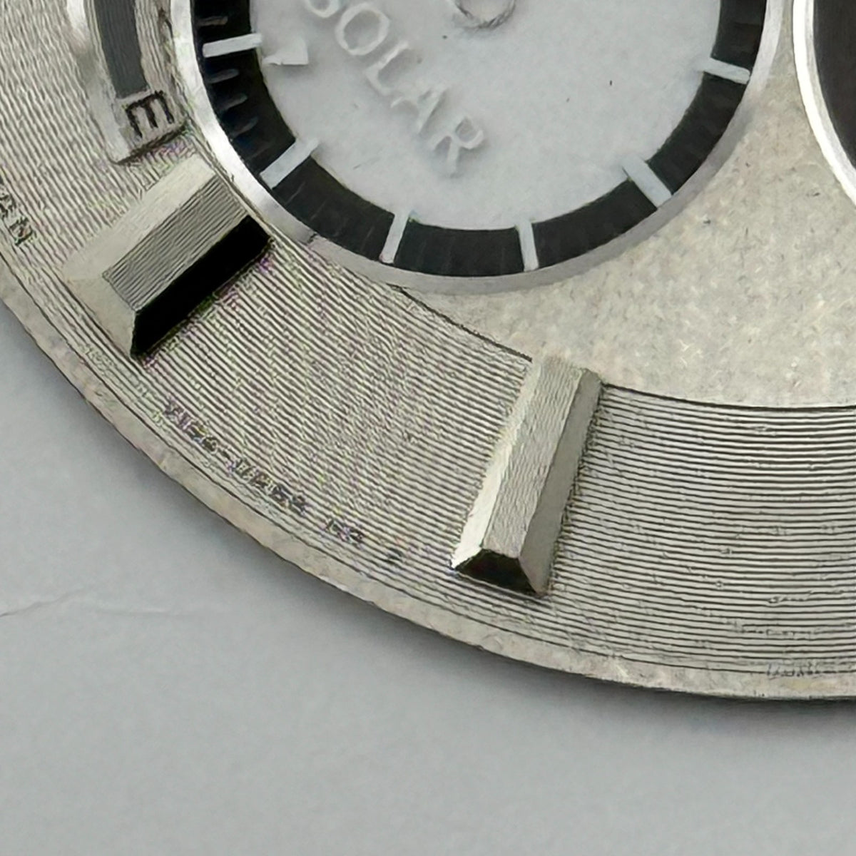 Seiko V156-0R58 Watch Dial Coutura Solar Silver Tone Spare Parts Repair 33mm