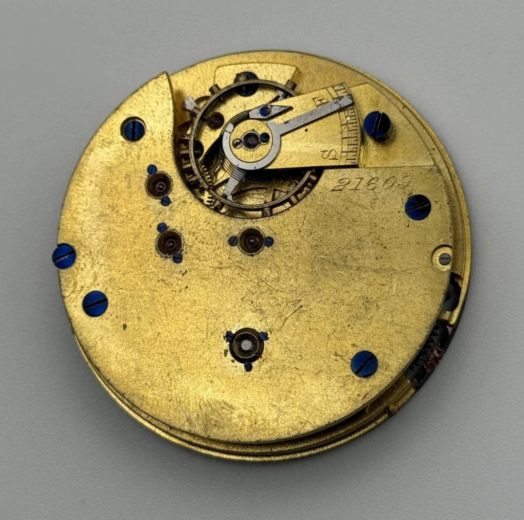 English Lever Pocket Watch Movement - Unidentified - Parts / Repair - 44.8mm