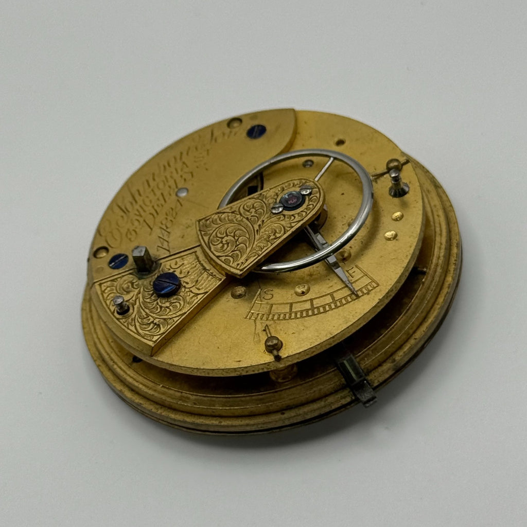 English Lever Pocket Watch Movement - E. Johnson & Son Derby - Parts / Repair